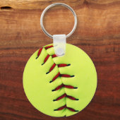 Gele softball sleutelhanger (Voorkant)