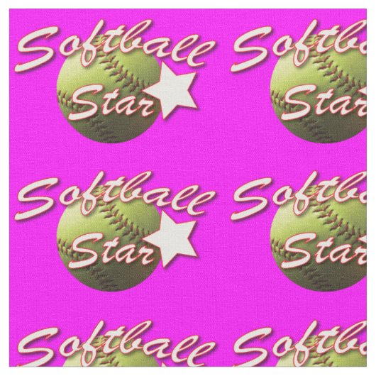 Gele Softball Star op roze Stof (Close Up)