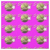 Gele Softball Star op roze Stof (Swatch)