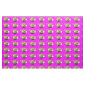 Gele Softball Star op roze Stof (Fat Quarter)