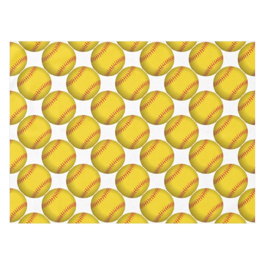 Gele Softball Tafelkleed (Voorkant (Horizontaal))