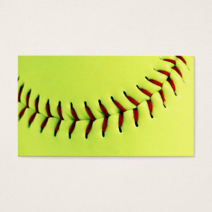Gele softball visitekaartjes