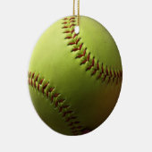 Gele Softball Whole Ball Keramisch Ornament (Rechts)