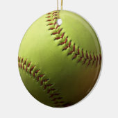 Gele Softball Whole Ball Keramisch Ornament (Links)