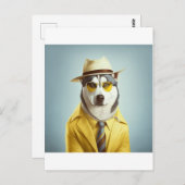 Gele sok, Pet, zonnebril Briefkaart (Voorkant / Achterkant)