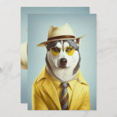 Gele sok, Pet, zonnebril Feestdagenkaart (Voorkant / Achterkant)