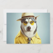 Gele sok, Pet, zonnebril Feestdagenkaart (Achterkant)