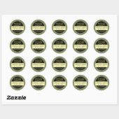Gele Songbirds in Tree Green Product Label (Vel)