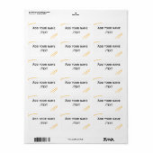 Gele Spaanse rand naam bericht tekstregels Etiket (Full Sheet)