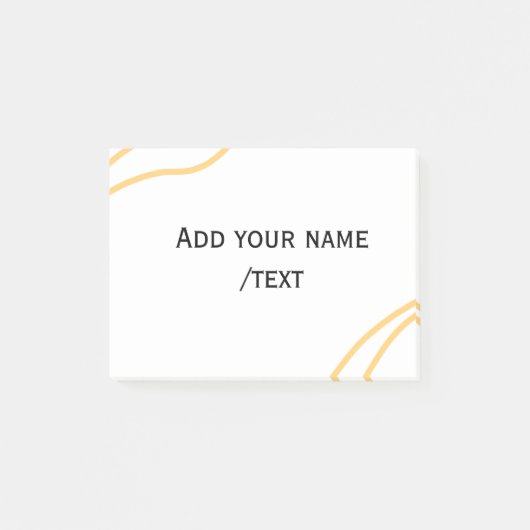 Gele Spaanse rand naam bericht tekstregels Post-it® Notes (Voorkant)