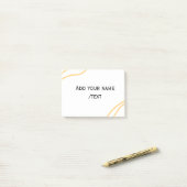 Gele Spaanse rand naam bericht tekstregels Post-it® Notes (Op bureau)