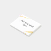 Gele Spaanse rand naam bericht tekstregels Post-it® Notes (Schuin)