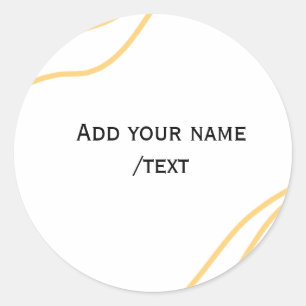Gele Spaanse rand naam bericht tekstregels  Ronde Sticker