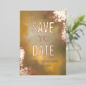 Gele Sparkle Hombre  Foto-overlay Save The Date Folie Uitnodiging (Staand Voorkant)