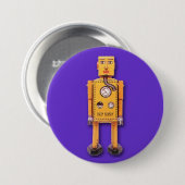 Gele Speelgoed Robot Round Button (Voorkant /achterkant)
