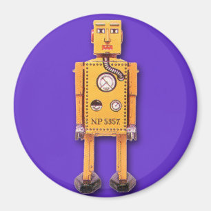 Gele Speelgoed Robot Round Magnet
