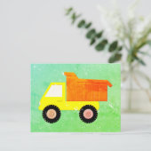 Gele Speelgoed vrachtwagen noodlijdend Briefkaart (Staand voorkant)