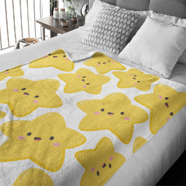 Gele speelse ster fleece deken