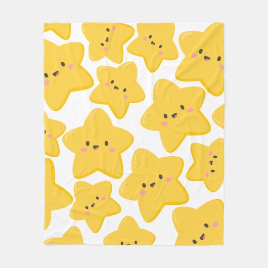 Gele speelse ster fleece deken (Voorkant)