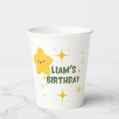 Gele speelse ster Kinder partij papieren beker (Achterkant)