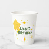 Gele speelse ster Kinder partij papieren beker (Voorkant)