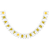 Gele speelse ster verjaardag vlaggetjes (Alle)
