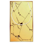 Gele spiderweb cadeauzak klein cadeauzakje (Achterkant)