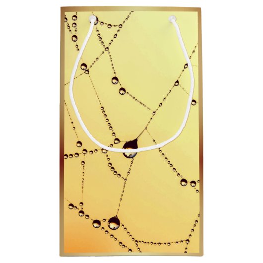 Gele spiderweb cadeauzak klein cadeauzakje (Achterkant)