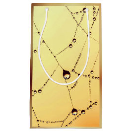 Gele spiderweb cadeauzak klein cadeauzakje