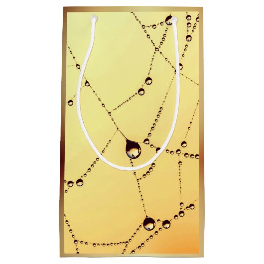 Gele spiderweb cadeauzak klein cadeauzakje (Voorkant)