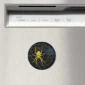 Gele spin in web, webbing magneet (Insitu (Vaatwasser))