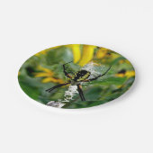 Gele spin papieren bordje (Gekanteld)