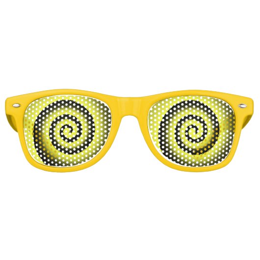 gele spiraal partij tinten retro zonnebril (Voorkant)