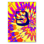 Gele spiraal tie-dye trouwtafel vijf kaart (Achterkant)