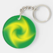 Gele spiral op groen sleutelhanger (Achterkant)
