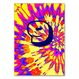 Gele Spiral Tie Dye Trouwtafel Negen Kaart