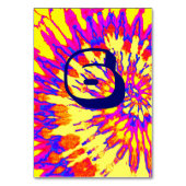 Gele Spiral Tie Dye Trouwtafel Zes Kaart (Achterkant)