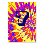 Gele Spiral Tie Dye Trouwtafel Zeven Kaart (Achterkant)