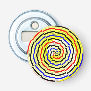 Gele spiralen door Kenneth Yoncich Button Flesopener