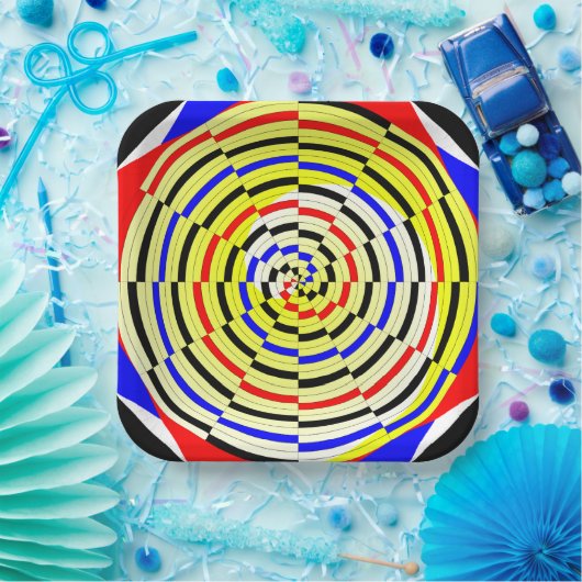 Gele spiralen door Kenneth Yoncich Papieren Bordje (Feest)