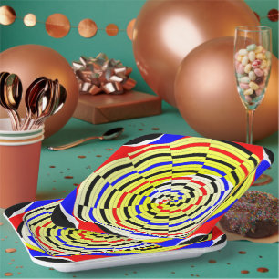 Gele spiralen door Kenneth Yoncich Papieren Bordje