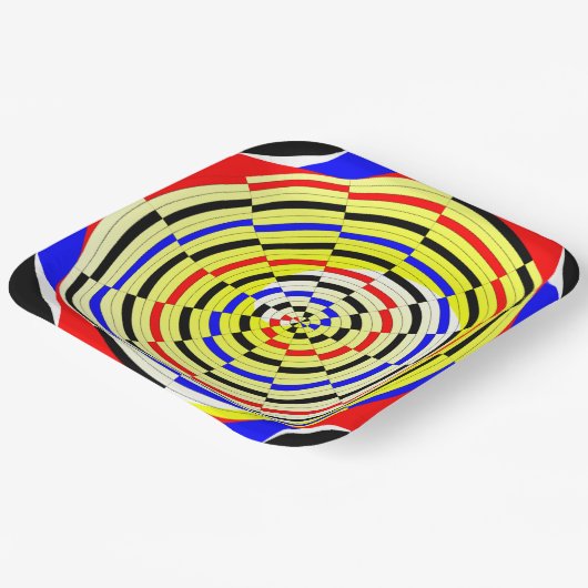 Gele spiralen door Kenneth Yoncich Papieren Bordje (Gebogen)