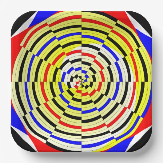 Gele spiralen door Kenneth Yoncich Papieren Bordje (Voorkant)