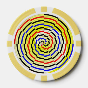 Gele spiralen door Kenneth Yoncich Poker Chips