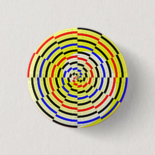 Gele spiralen door Kenneth Yoncich Ronde Button 3,2 Cm
