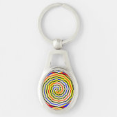 Gele spiralen door Kenneth Yoncich Sleutelhanger (Voorkant)