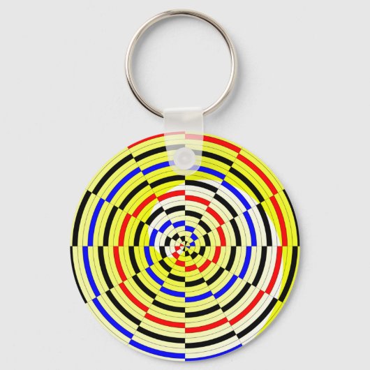 Gele spiralen door Kenneth Yoncich Sleutelhanger (Voorkant)