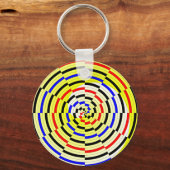 Gele spiralen door Kenneth Yoncich Sleutelhanger (Voorkant)
