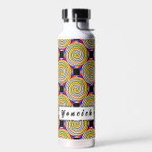 Gele spiralen door Kenneth Yoncich Waterfles (Links)