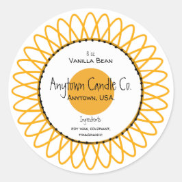 Gele Spiro Bloem Kaars Jar Label